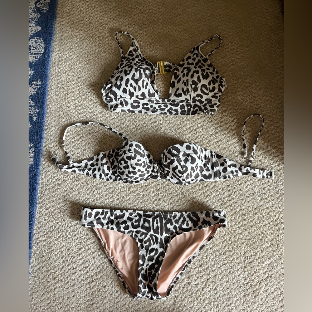 J Crew leopard print bikini set